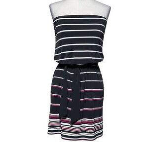 White House Black Market Strapless Striped Dress